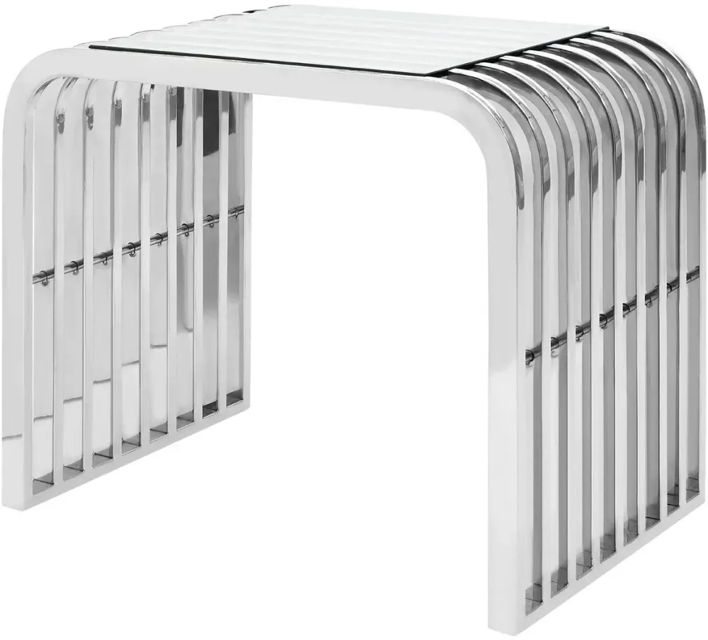 Vogue Curved End Table - Glass, Chrome