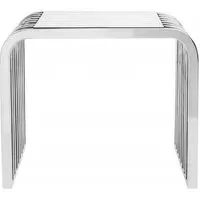 Vogue Curved End Table - Glass, Chrome