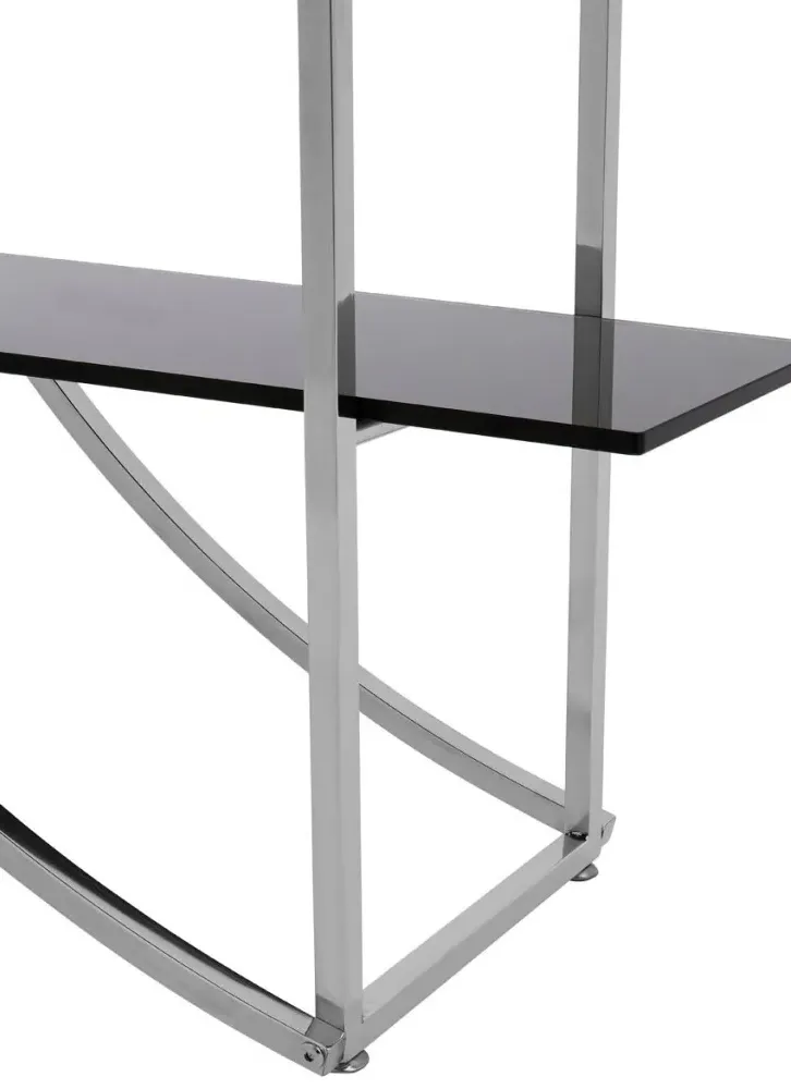 Vogue D-Shape Shelving Unit - Chrome, Glass