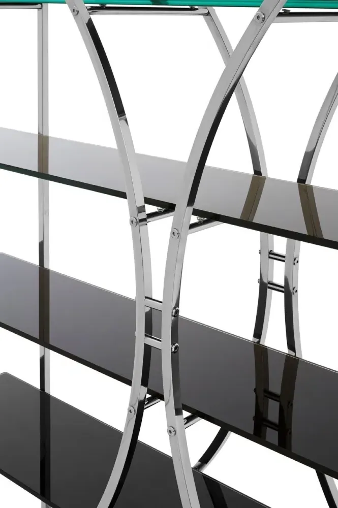 Vogue D-Shape Shelving Unit - Chrome, Glass