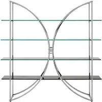 Vogue D-Shape Shelving Unit - Chrome, Glass