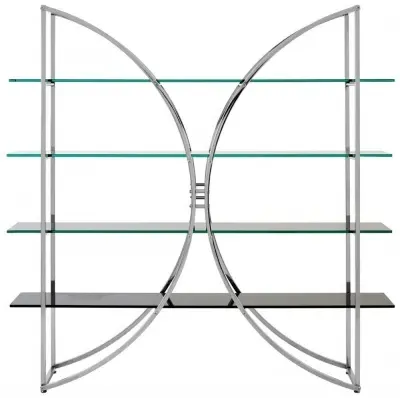 Vogue D-Shape Shelving Unit - Chrome, Glass image