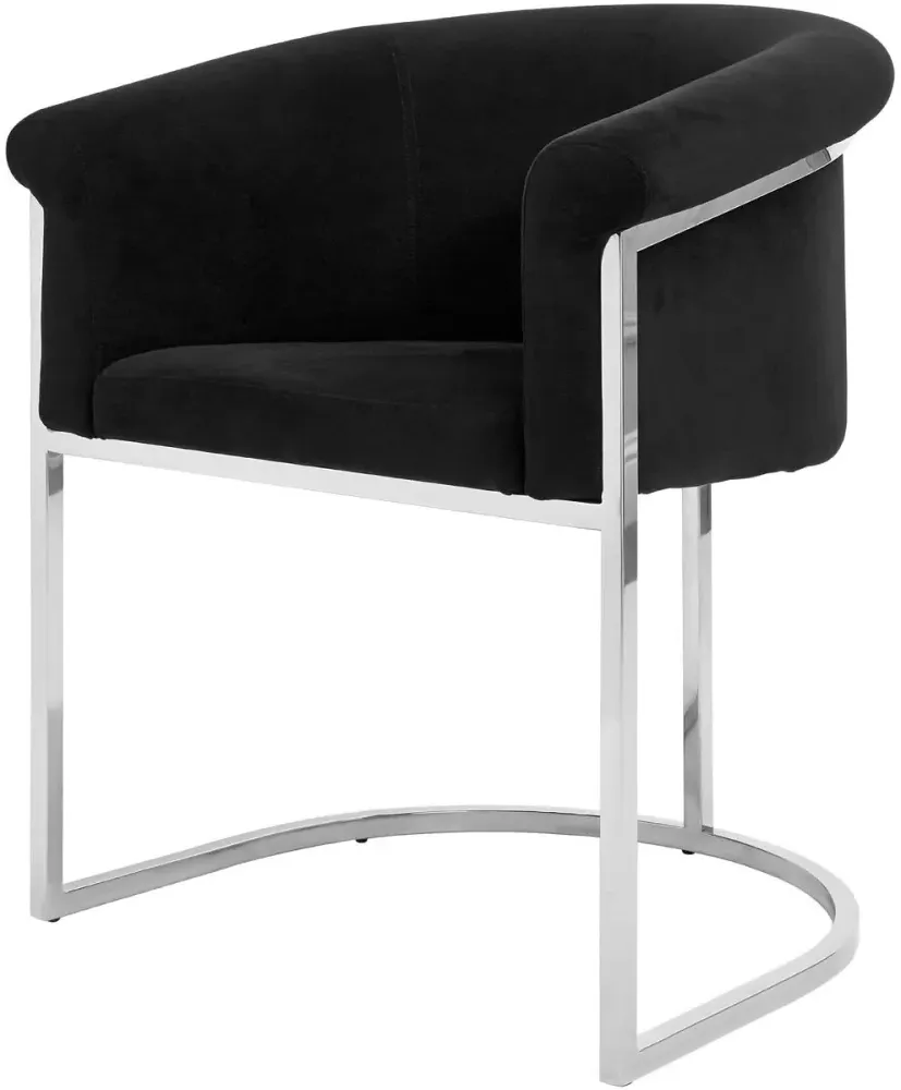 Vogue Dining Chair - Black, Velvet