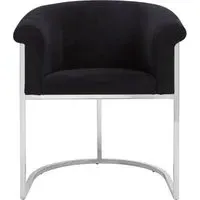 Vogue Dining Chair - Black, Velvet