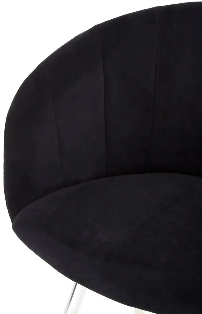 Vogue Dining Chair - Black, Velvet