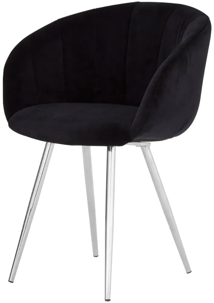 Vogue Dining Chair - Black, Velvet
