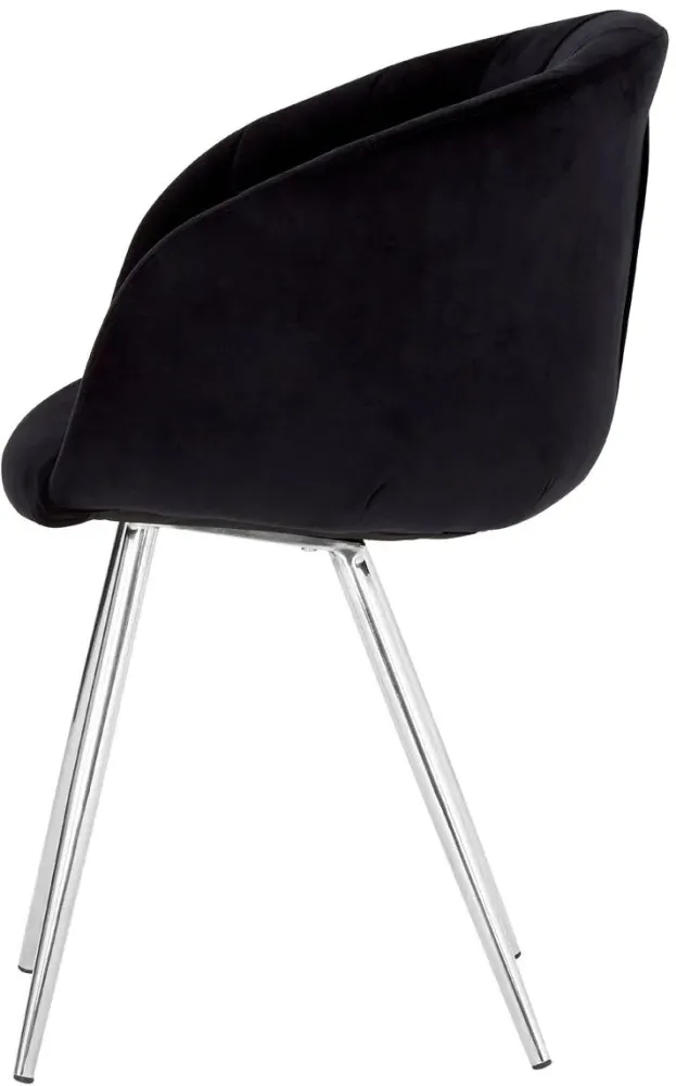 Vogue Dining Chair - Black, Velvet