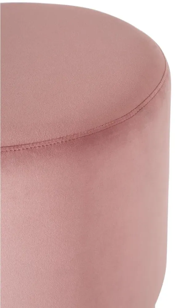 Vogue Round Stool - Pink, Velvet