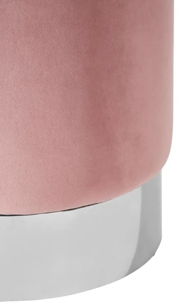 Vogue Round Stool - Pink, Velvet