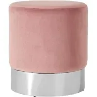 Vogue Round Stool - Pink, Velvet