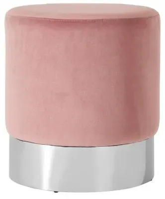 Vogue Round Stool - Pink, Velvet image