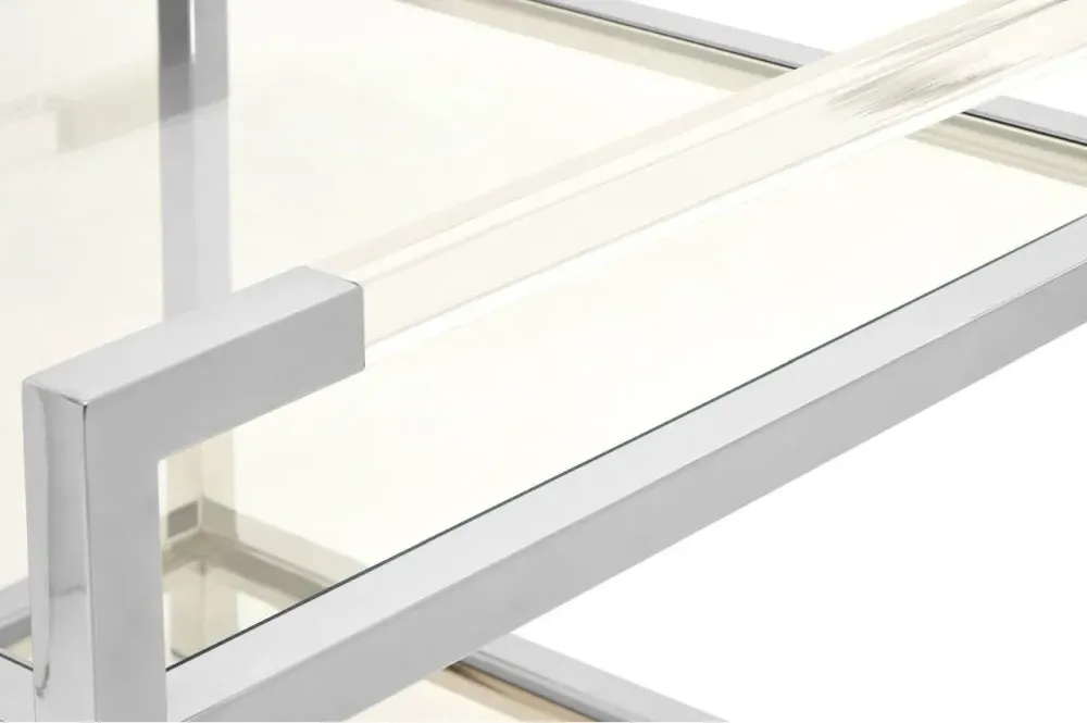 Vogue Square End Table - Glass, Chrome