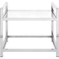 Vogue Square End Table - Glass, Chrome