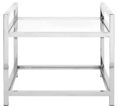 Vogue Square End Table - Glass, Chrome image
