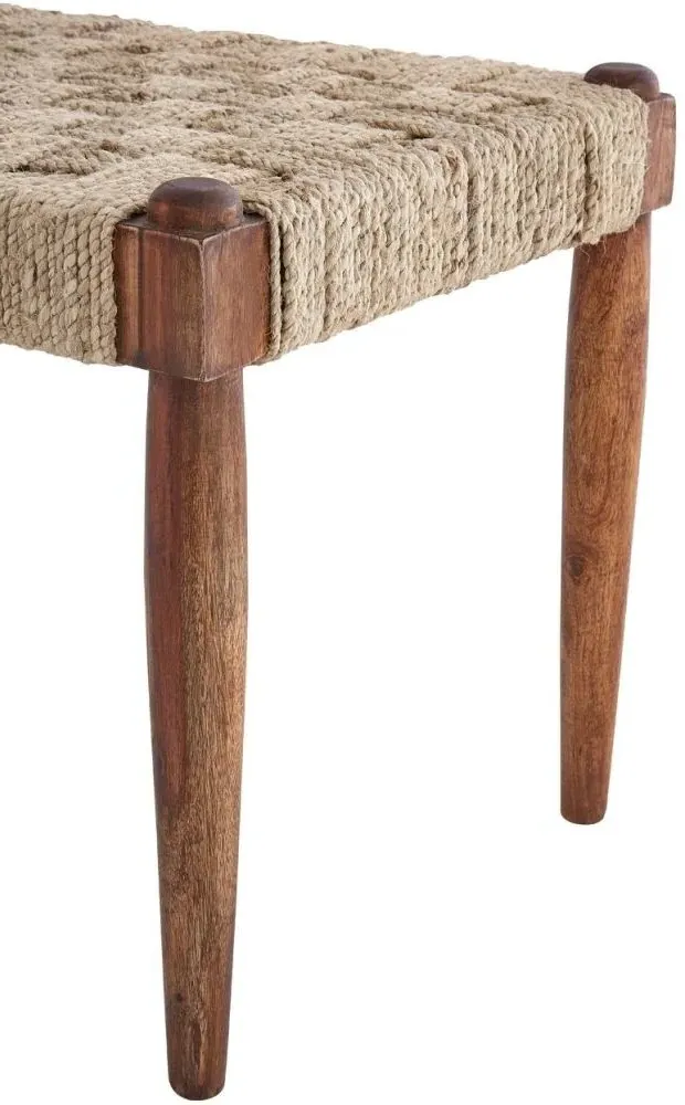 Woven Bench - Natural, Jute and Sheesham Wood