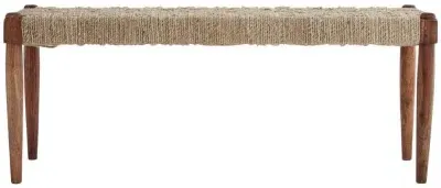Woven Bench - Natural, Jute and Sheesham Wood