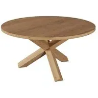 Camas Oak Round Dining Table with Spider Legs - Lacquered Oak