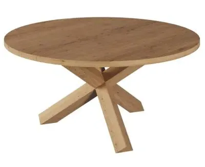 Camas Oak Round Dining Table with Spider Legs - Lacquered Oak image