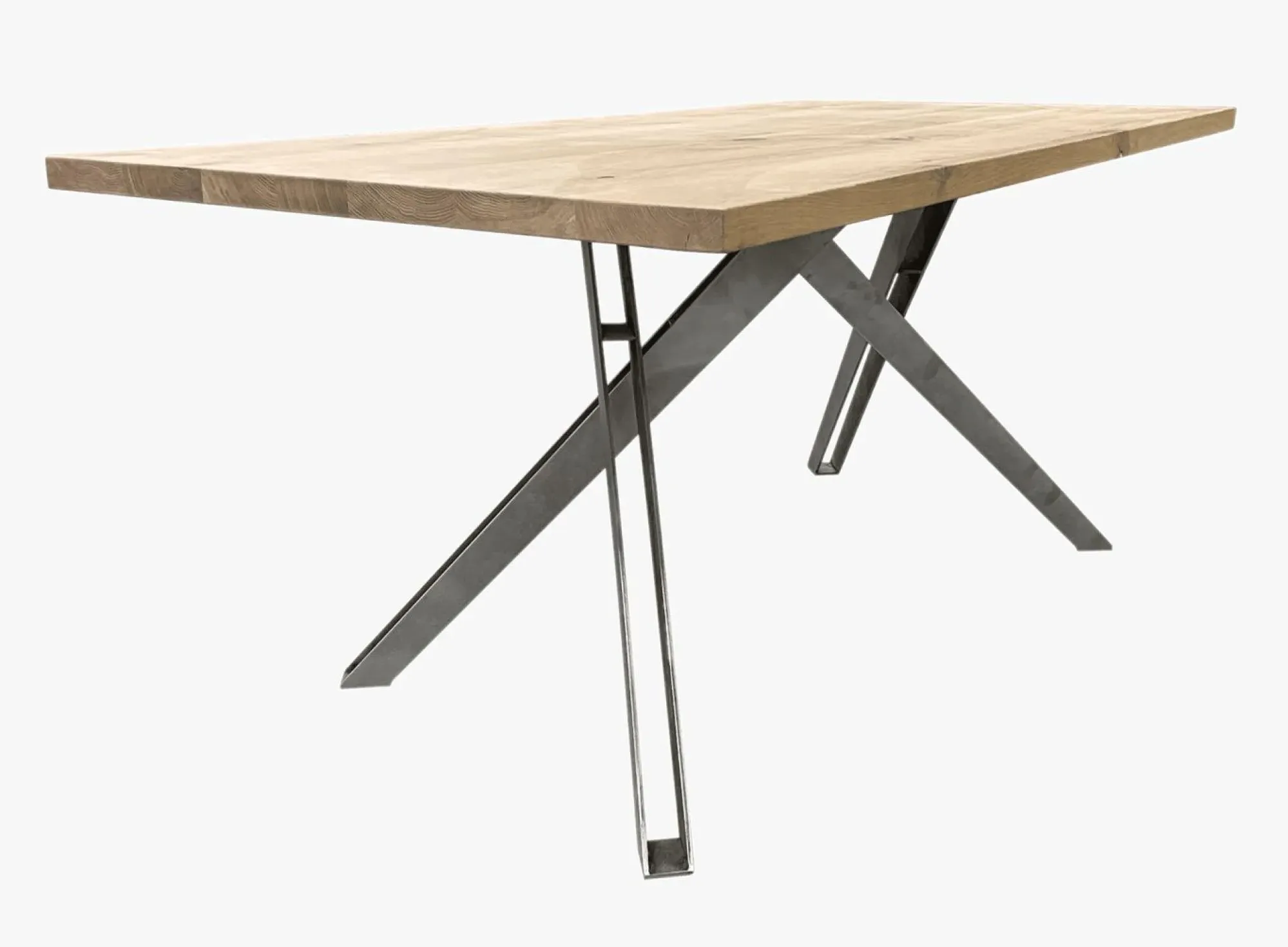 Fillmore Dining Table with Cross Legs - Lacquered Oak