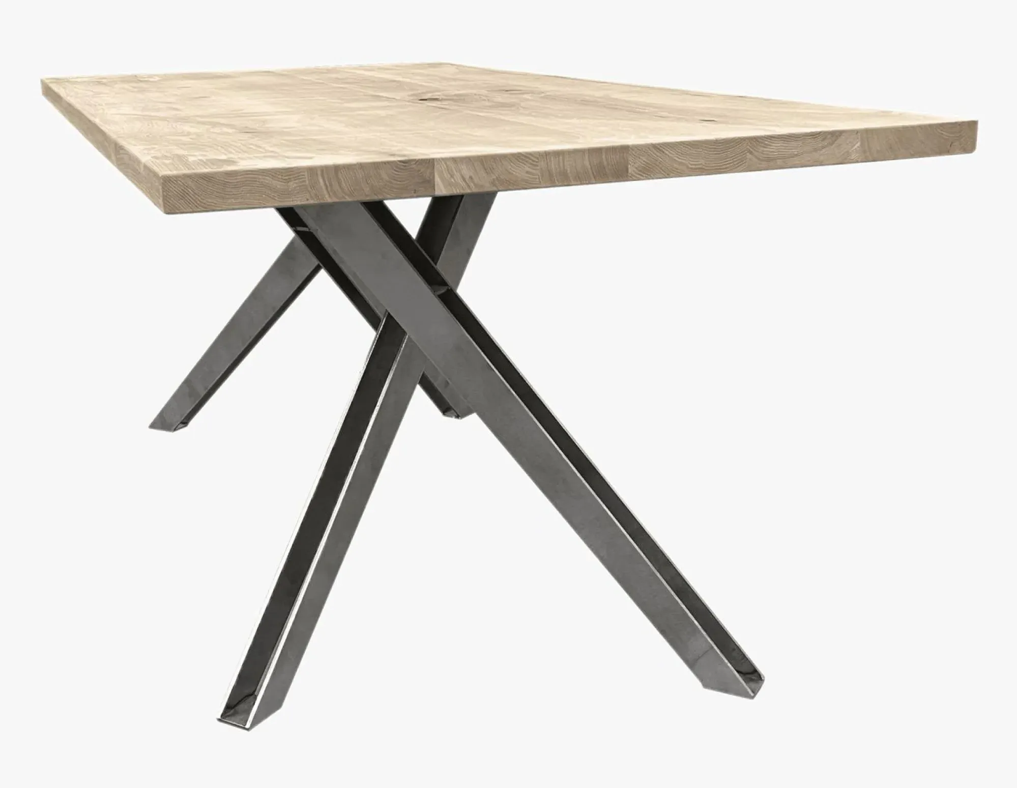 Fillmore Dining Table with Cross Legs - Lacquered Oak