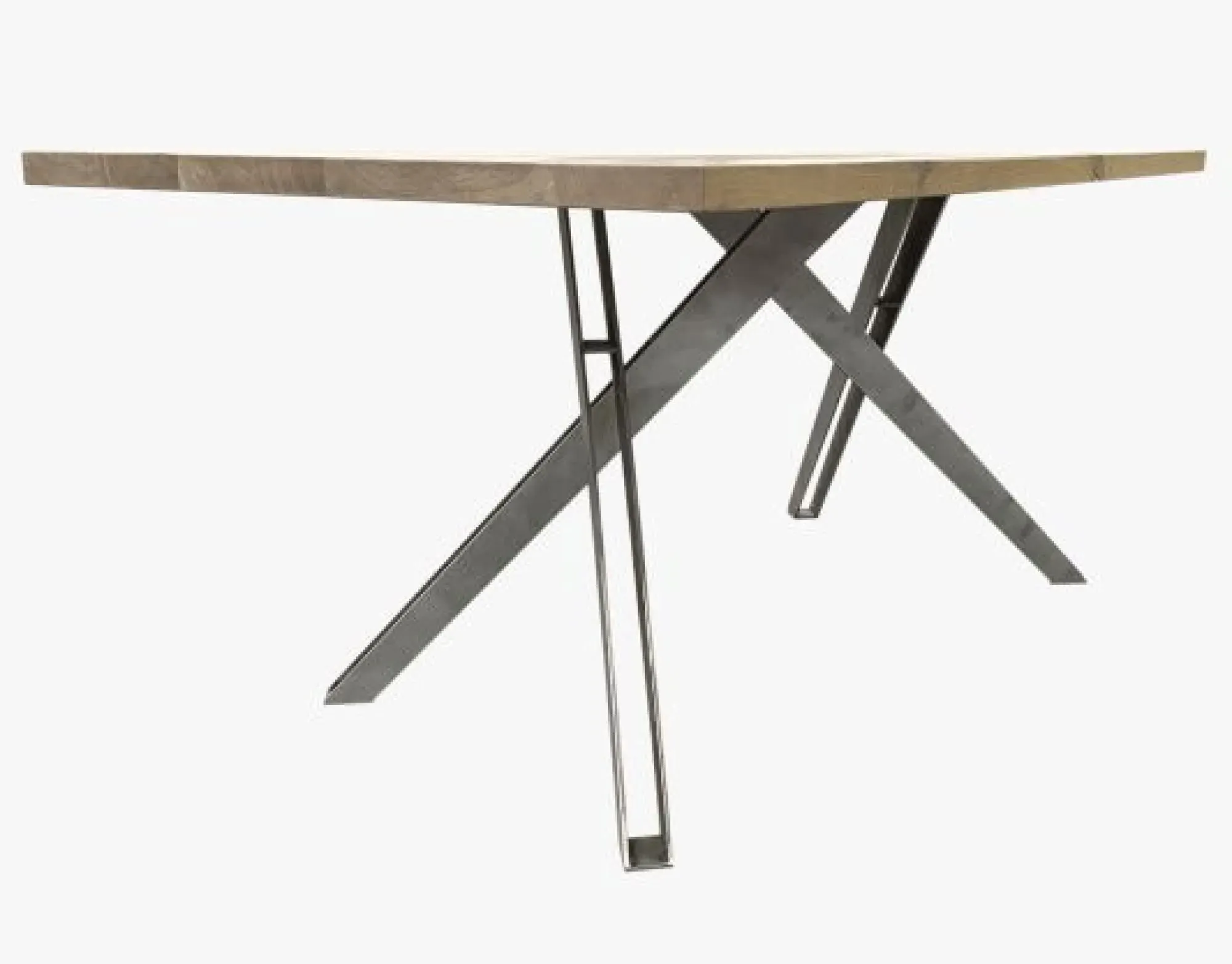Fillmore Dining Table with Cross Legs - Lacquered Oak