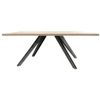 Fillmore Dining Table with Cross Legs - Lacquered Oak