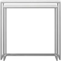 Halifax Nest of 2 Tables - White Marble, Silver