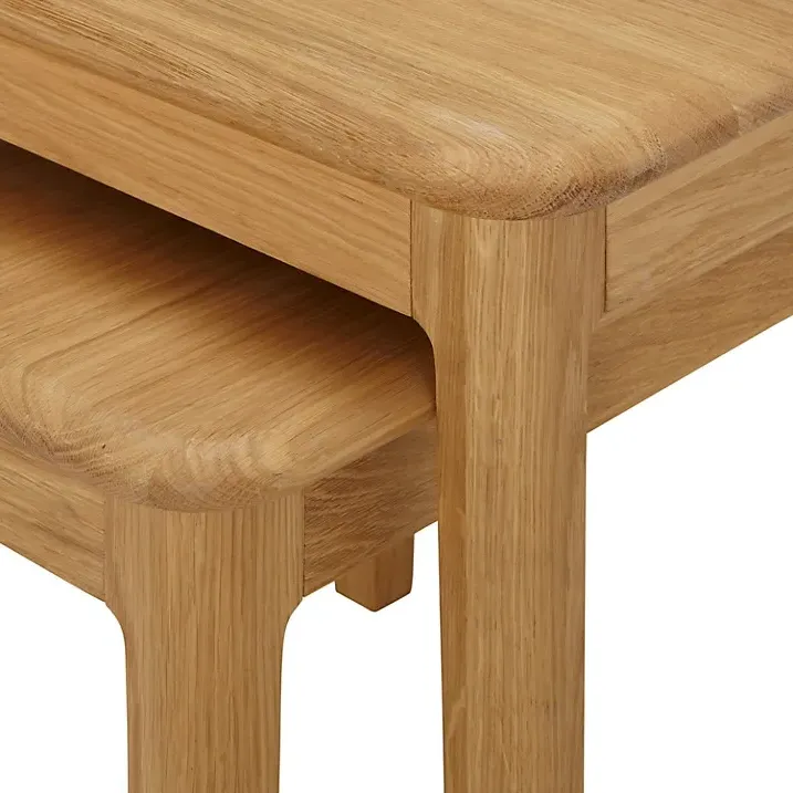 Hudson Oak Nest of 3 Coffee Tables - Oak