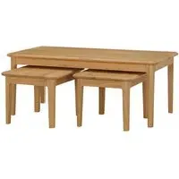 Hudson Oak Nest of 3 Coffee Tables - Oak