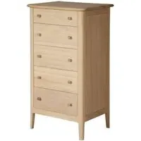 Modena 5-Drawer Tall Chest of Drawers - Oak