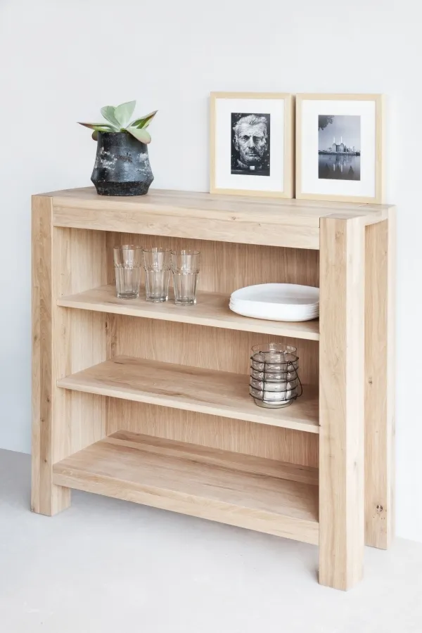 Sanford Low Oak Shelving Unit - Linseed Oil