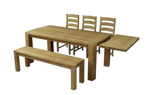 Sanford Oak 6 Seater Extending Dining Table - Linseed Oil