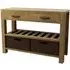 Sanford Oak Console Table with Double Basket - Linseed Oil