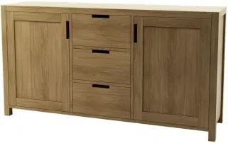 Taranto Oak 2 Door 3 Drawer Wide Sideboard - Linseed Oil image