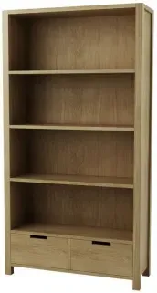 Taranto Oak Shelving Unit with Drawer - Linseed Oil