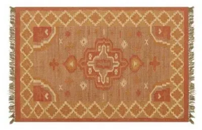 Dewas Kilim Large Floor Rug - Orange