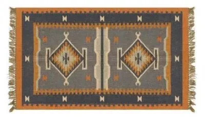 Dewas Kilim Medium Floor Rug - Grey image