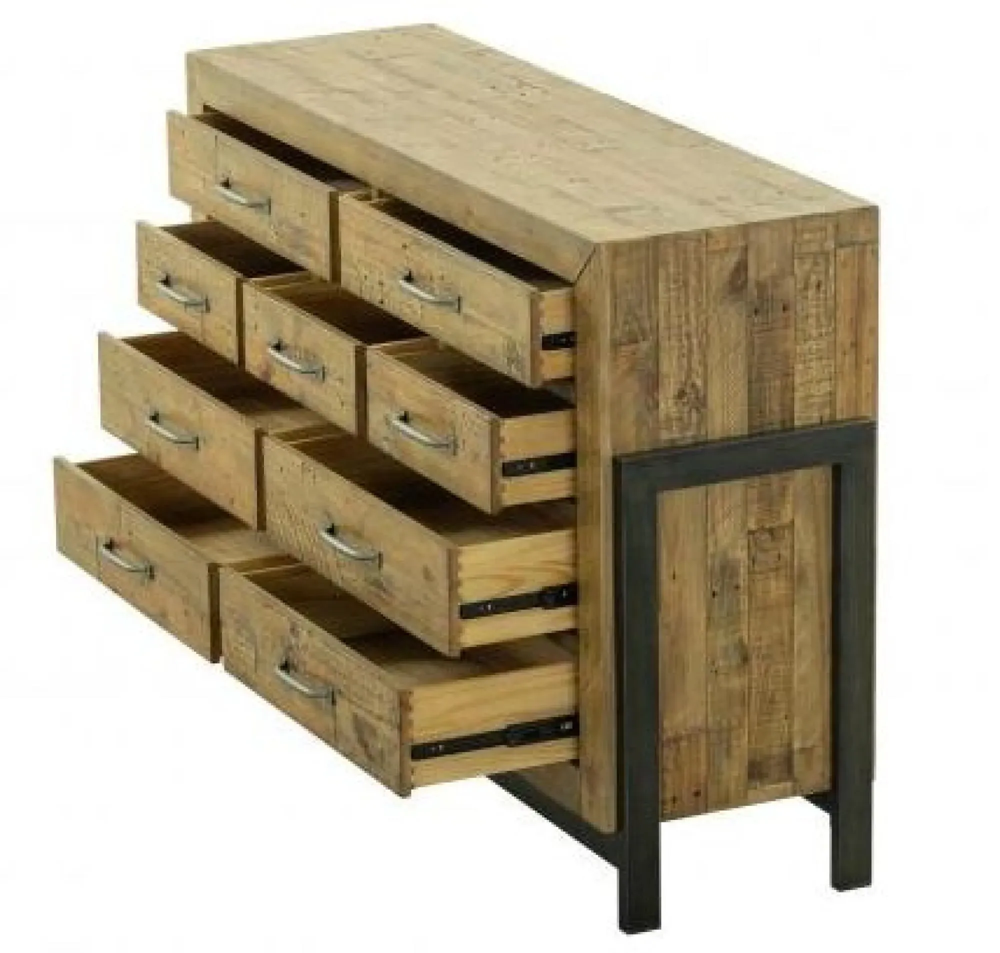 Gridley Loft Multi Drawer Wide Chest - Wood
