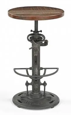 Gulmarg Adjustable Bar Stool - Reclaimed Wood, Metal