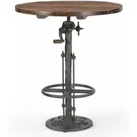 Gulmarg Adjustable Bar Table - Reclaimed Wood, Metal