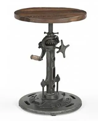 Gulmarg Adjustable Stool - Reclaimed Wood, Metal image