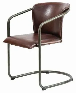 Gulmarg Leather Dining Armchair Set of 2 - Industrial