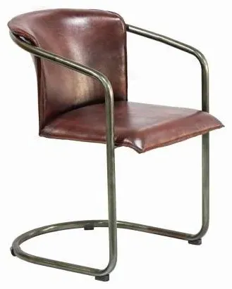 Gulmarg Leather Dining Armchair Set of 2 - Industrial