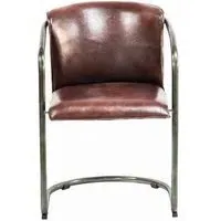 Gulmarg Leather Dining Armchair Set of 2 - Industrial