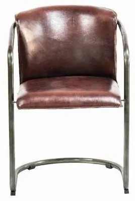 Gulmarg Leather Dining Armchair Set of 2 - Industrial image