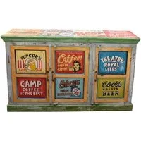 Kufri Hand Painted Vintage Ad 3 Door Sideboard