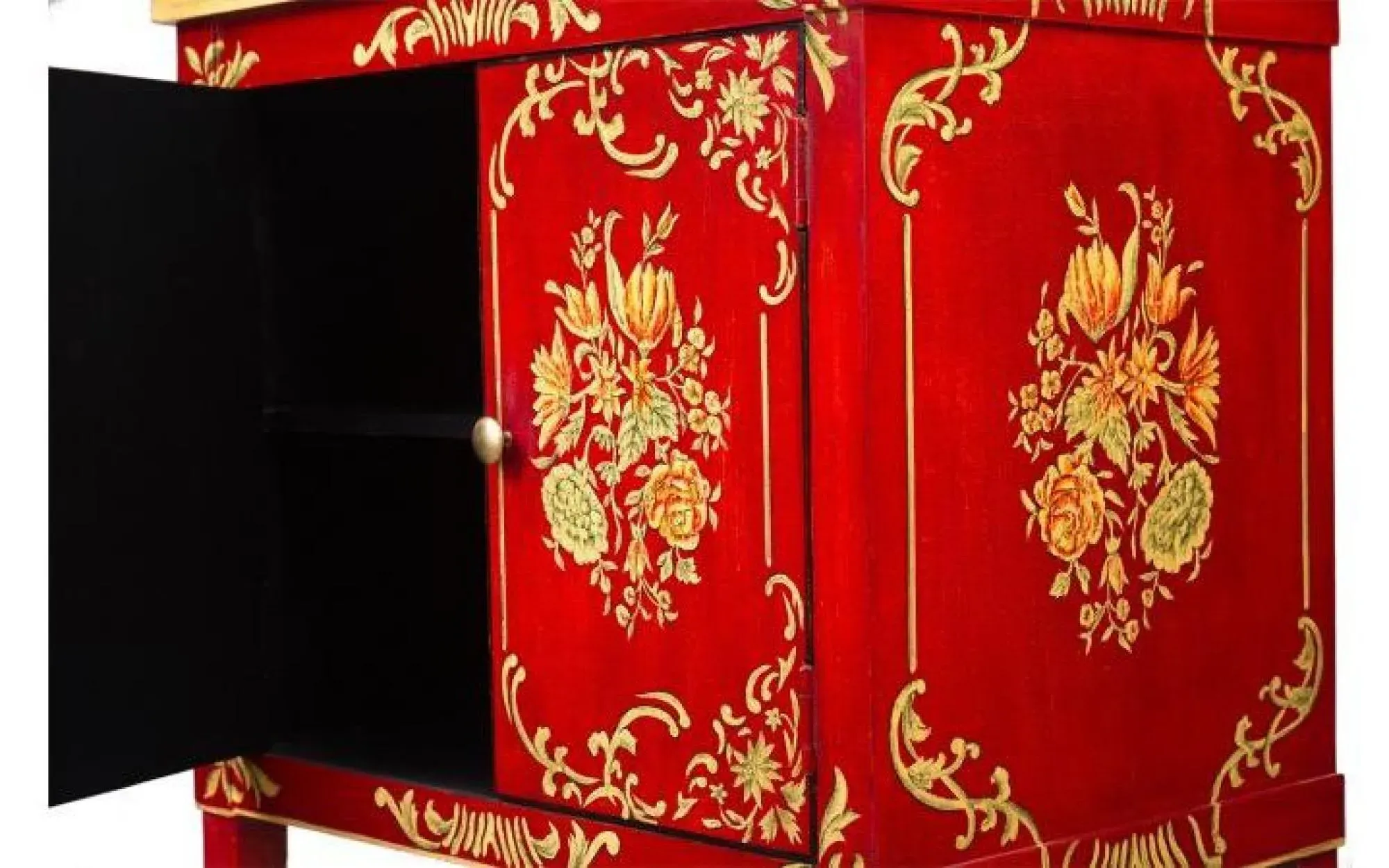 Meerut 2 Door Bedside Cabinet - Red