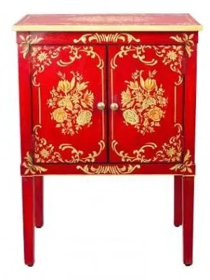 Meerut 2 Door Bedside Cabinet - Red