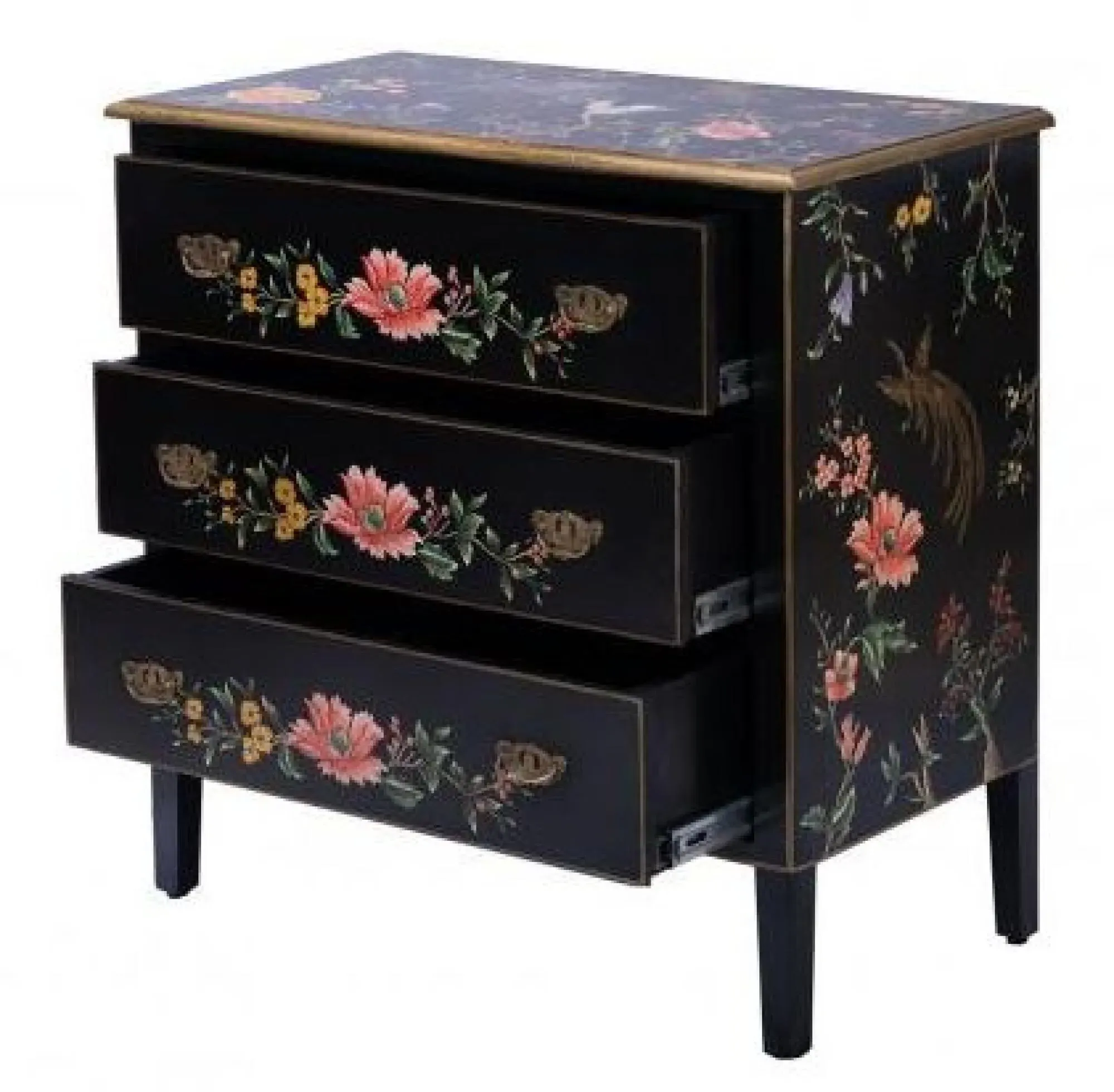 Meerut 3 Drawer Small Chest - Black