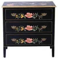 Meerut 3 Drawer Small Chest - Black